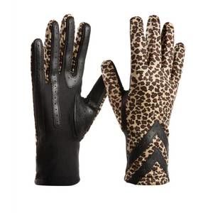 NEW ISOTONER women's smartdri smartouch 3 button length chevron gloves in leopar